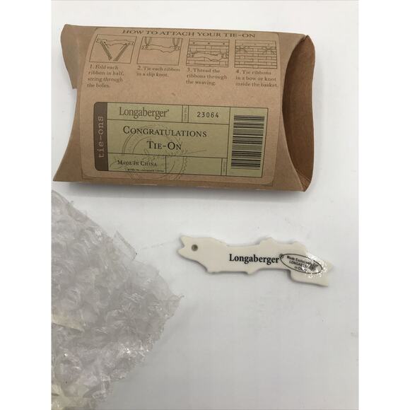 Longaberger Congratulations Ribbon Basket Charm Tie-On #23064 21-16 - Picture 4 of 4